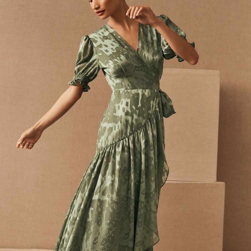 Anthropologie Biscayne Ruffle Wrap Dress